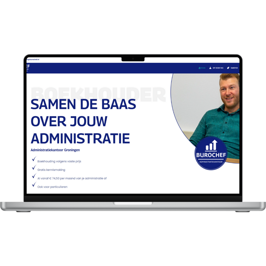 Nieuwe website voor Burochef Administratiekantoor gemaakt door TEAM Website | Administratie en boekhouding